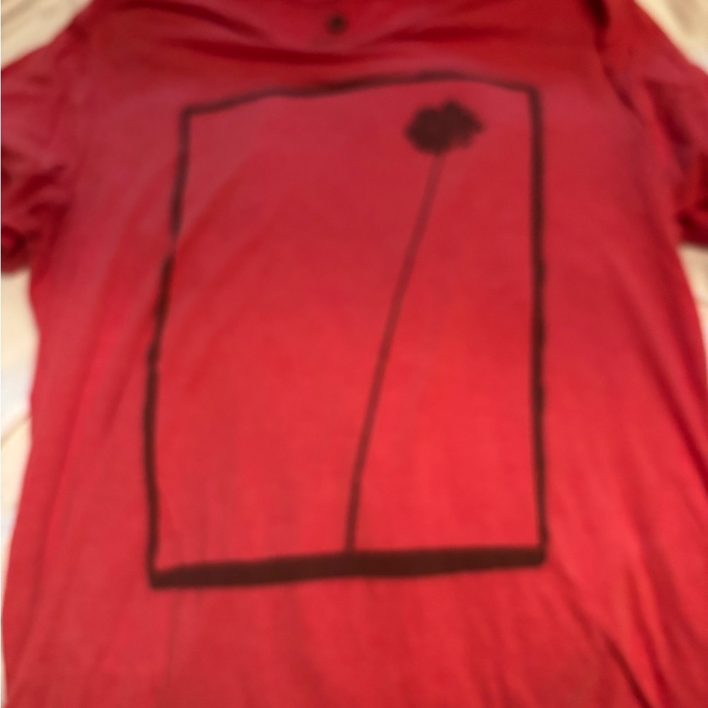Poster List Red  Graphic T-Shirt with Black Design